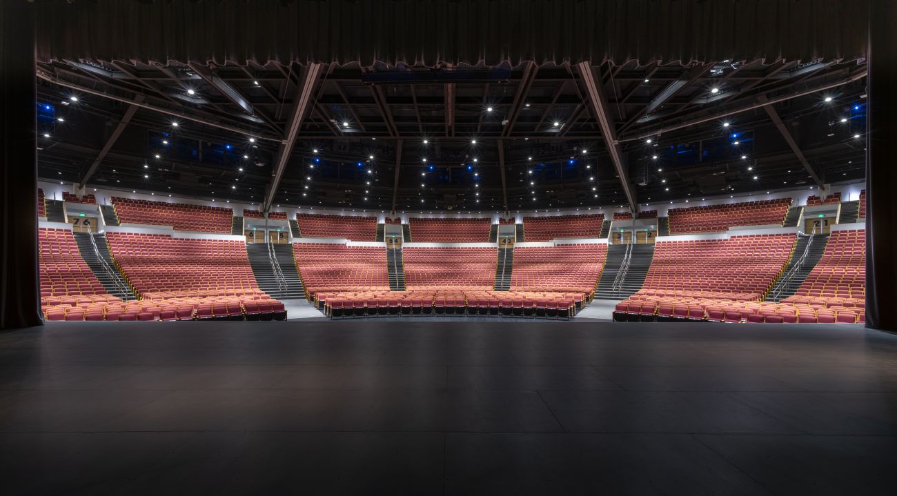 Full house seen from the stage